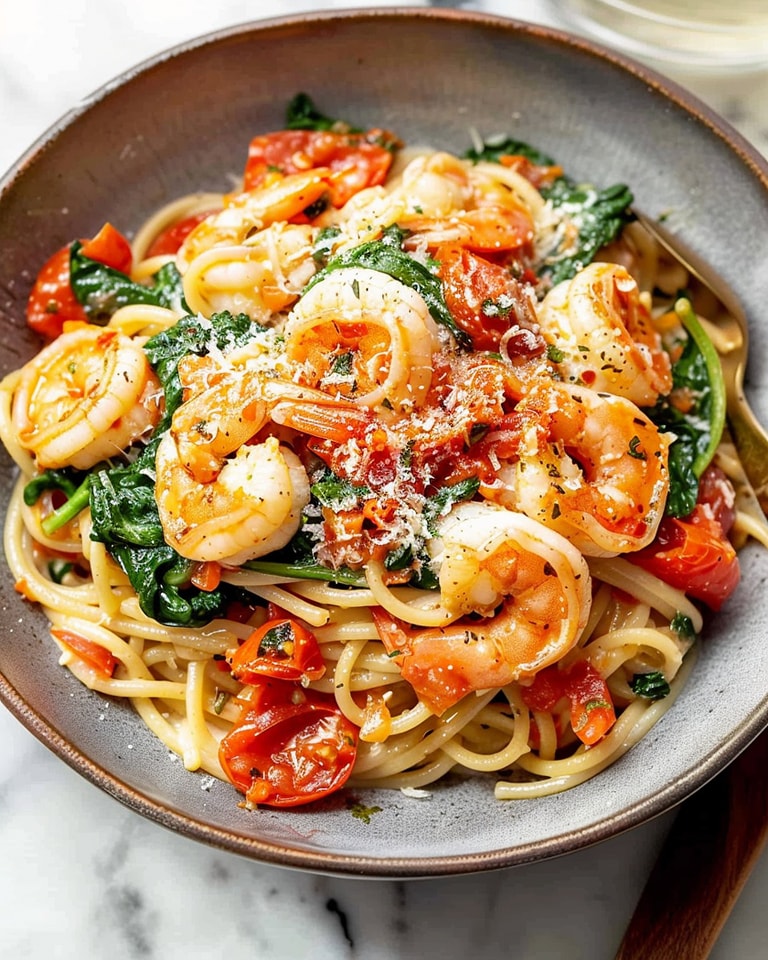 Tomato Spinach Shrimp Pasta – A Flavorful and Easy Recipe