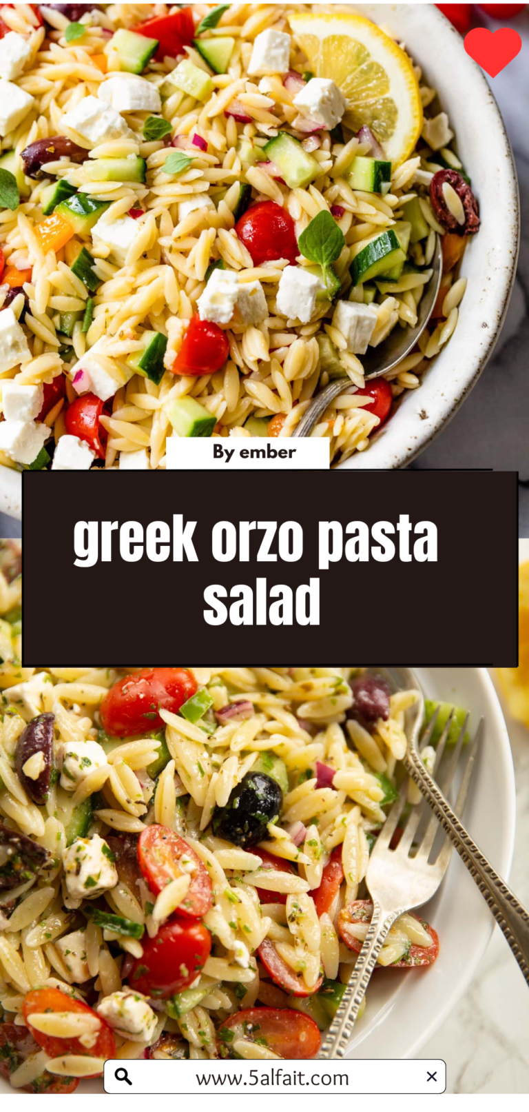 🥗 Greek Orzo Pasta Salad Recipe – Fresh, Healthy, and Full of Flavor!
