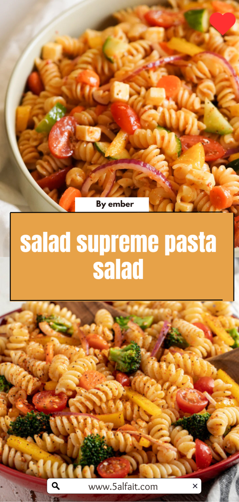 🥗 Salad Supreme Pasta Salad Recipe – Creamy, Tangy, and Perfectly Flavorful!