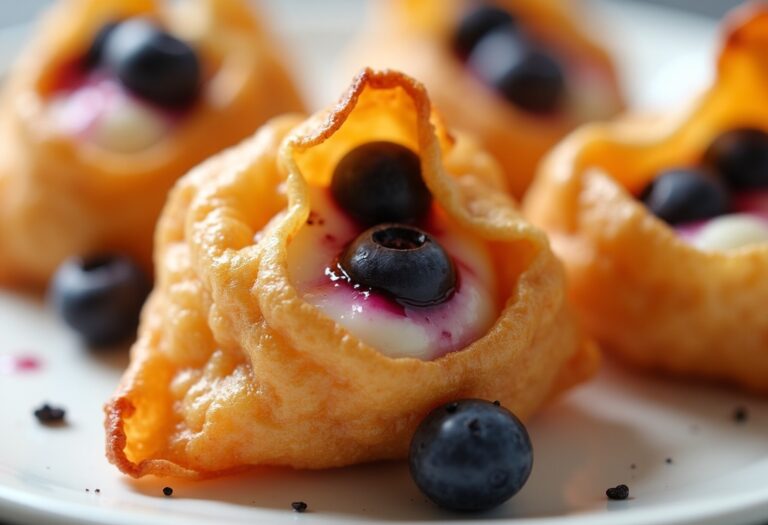 Air Fryer Blueberry Cheesecake Wontons