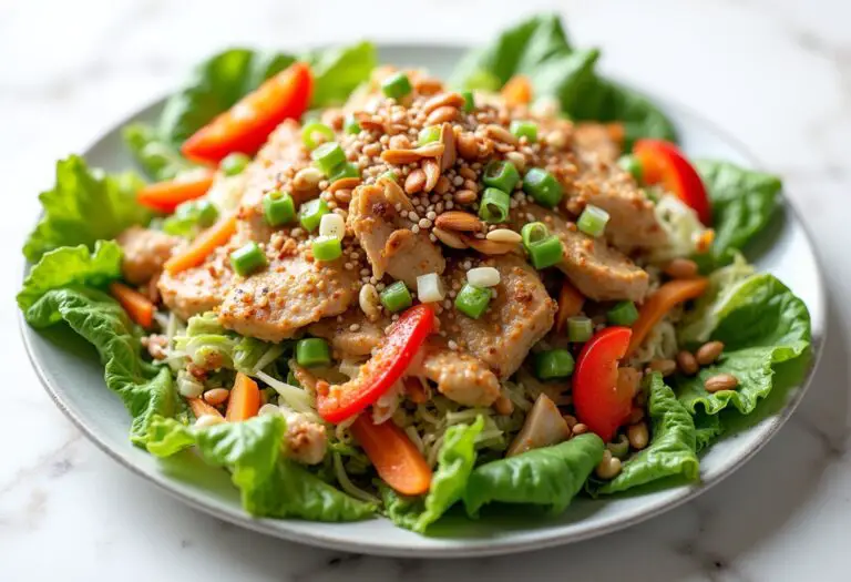 Crunchy Asian Chicken Salad with Soy-Ginger Dressing
