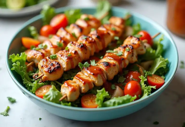 BBQ Chicken Skewer Salad: Grilled Goodness in a Bowl