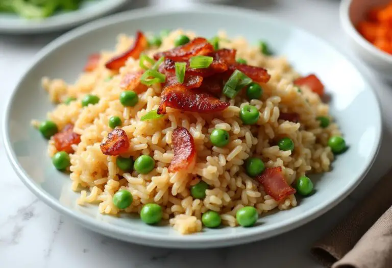 Bacon Fried Rice with Peas