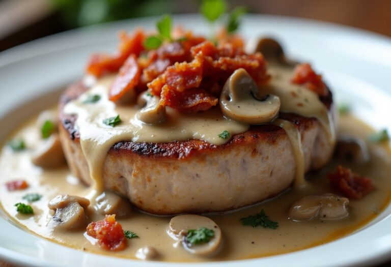Bacon Mushroom Pork Chops: Deliciously Juicy and Flavorful