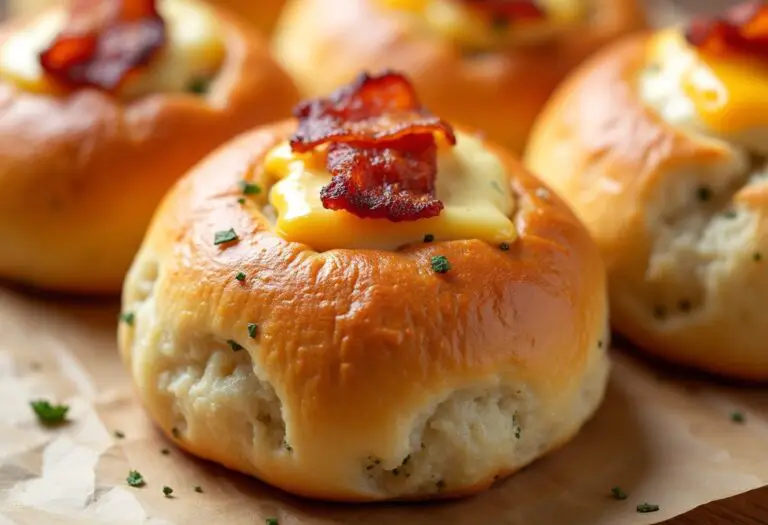 Bacon and Cheese Garlic Bread Rolls