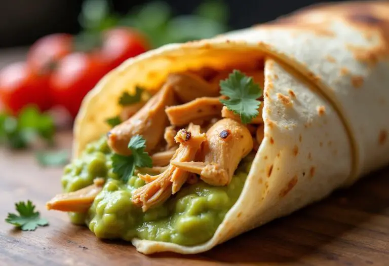 Baked Chicken and Guacamole Burritos