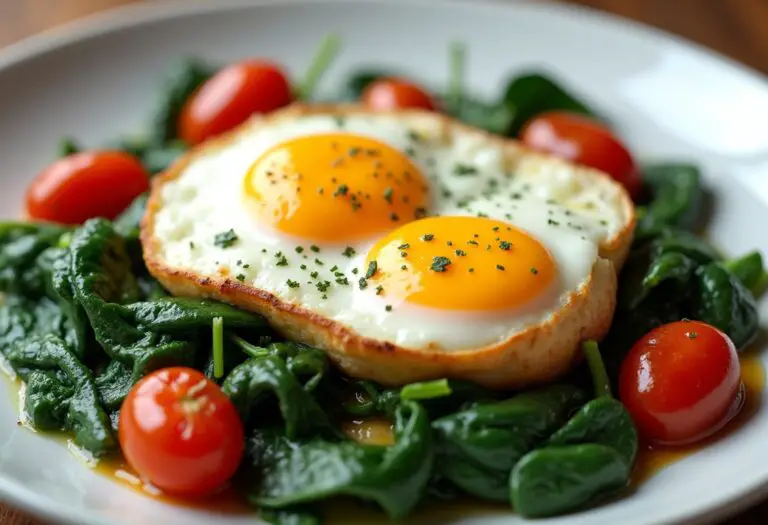 Baked Eggs with Spinach and Tomatoes