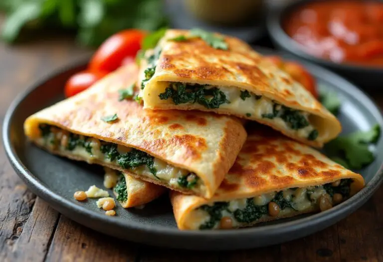 Baked Spinach and Mushroom Quesadillas