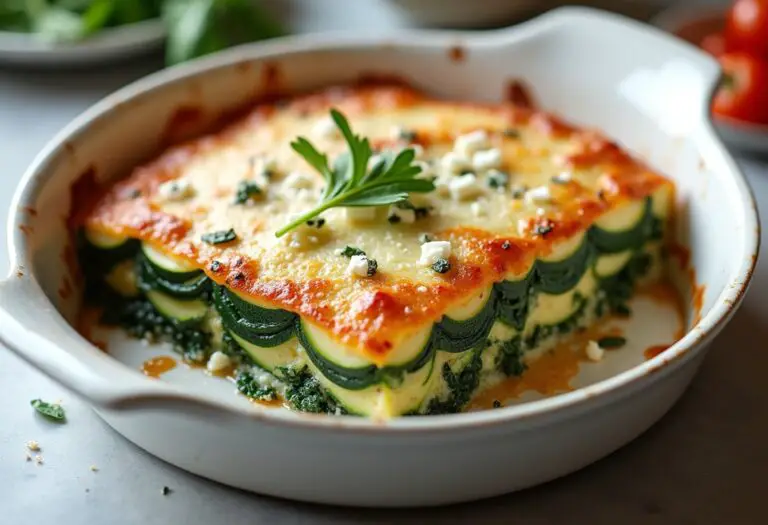 Baked Zucchini, Spinach and Feta Casserole