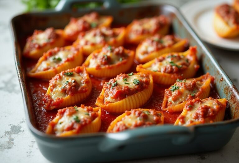 Beef-Stuffed Shells with Creamy Ricotta Filling