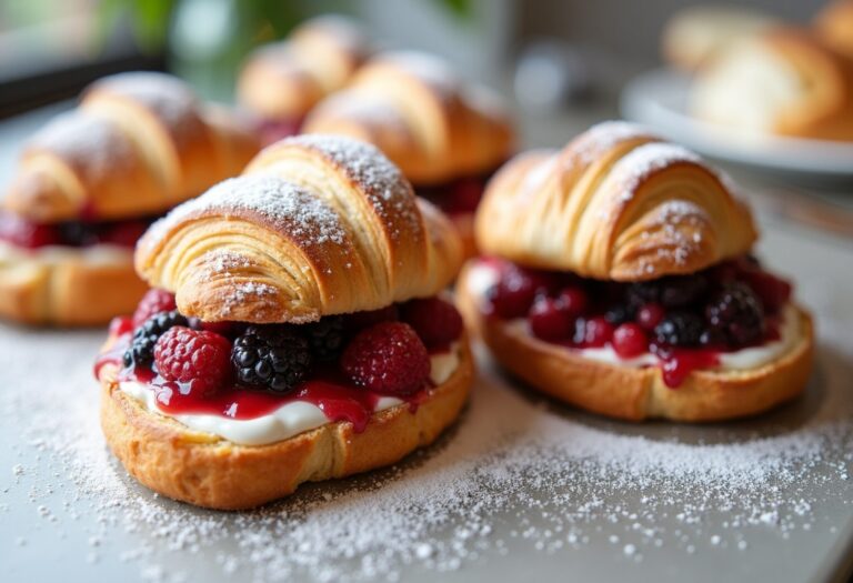 Berries and Cream Filled Croissants