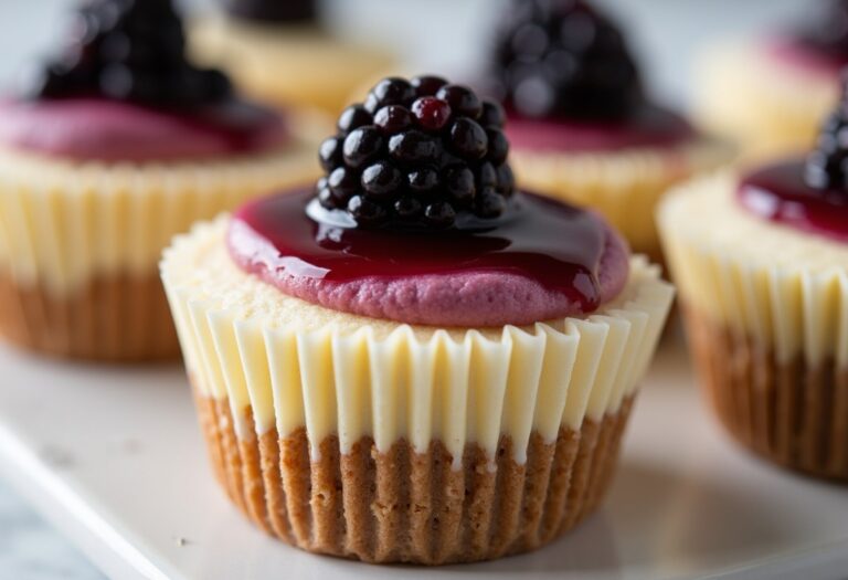 Blackberry Lime Cheesecake Cupcakes