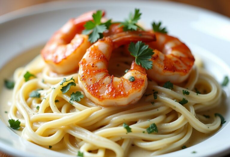 Blackened Shrimp Alfredo with a Creamy Kick