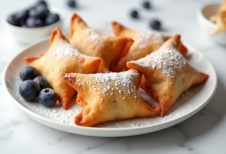 Blueberry Cheesecake Wontons: Indulgent Bites of Creamy Goodness