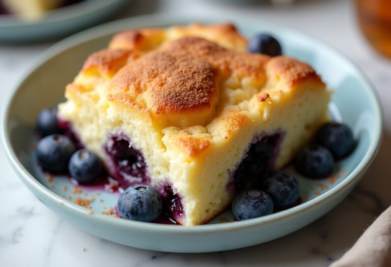 Blueberry Cottage Cheese Bread Pudding