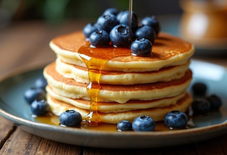 Blueberry Cottage Cheese Pancakes