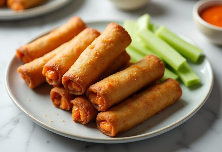 Crispy Buffalo Chicken Egg Rolls