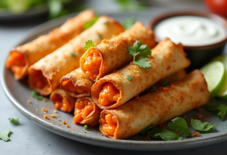 Irresistible Buffalo Chicken Taquitos