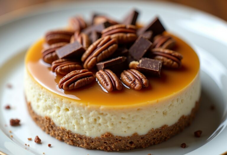 Caramel Pecan Chocolate Cheesecake