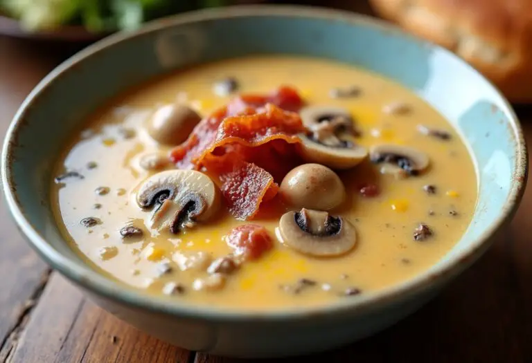Bacon Mushroom Swiss Cheeseburger Soup