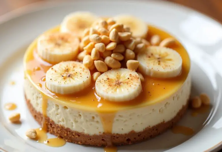 Banana Caramel Peanut Butter Cheesecake