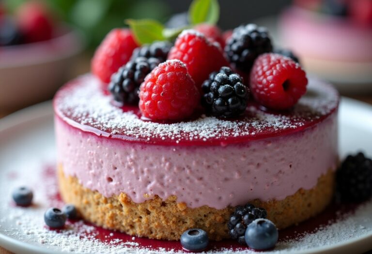 Decadent Blackberry Raspberry Cheesecake