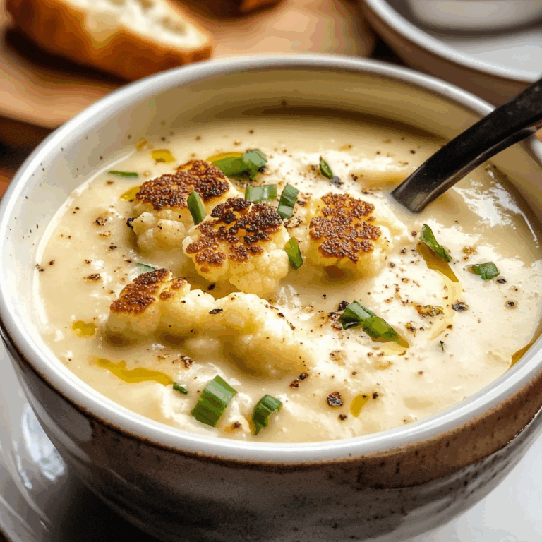 Cheddar Cauliflower and Roasted Garlic Soup