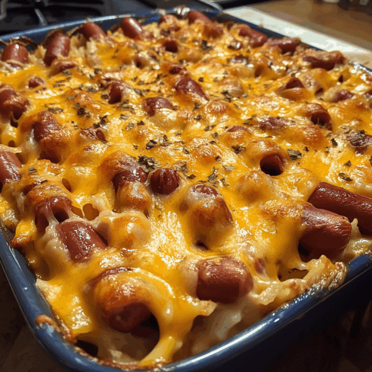 Cheesy Baked Hot Dog Casserole
