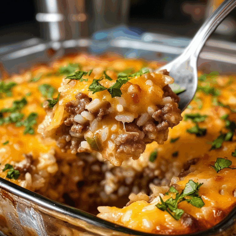 Cheesy Ground Beef and Rice Casserole