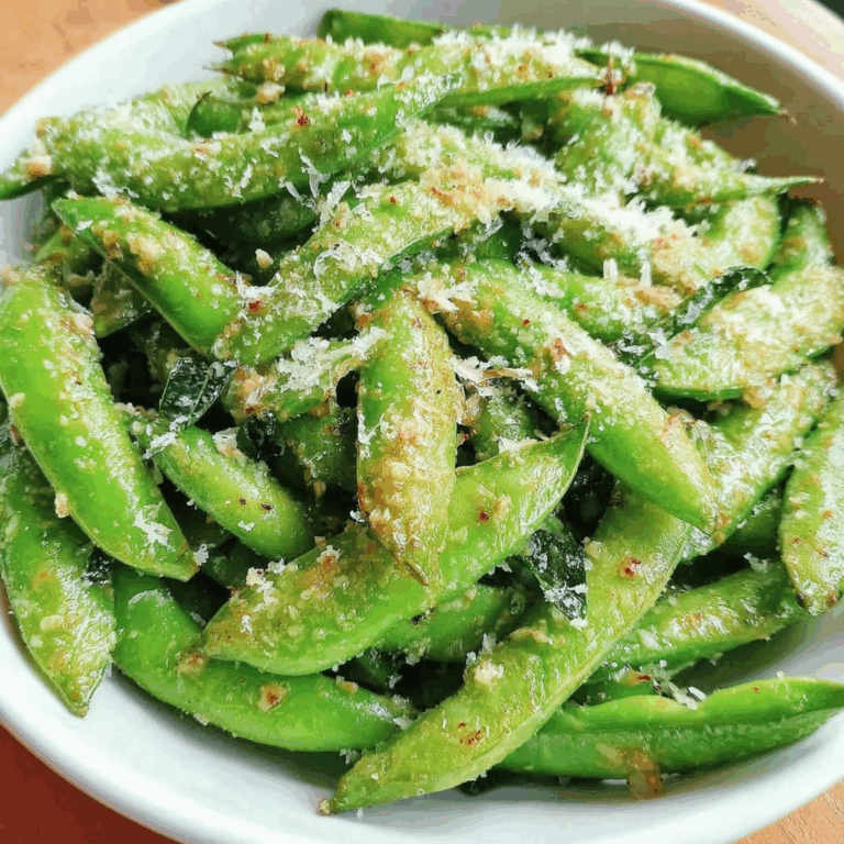 Garlic Parmesan Sugar Snap Peas