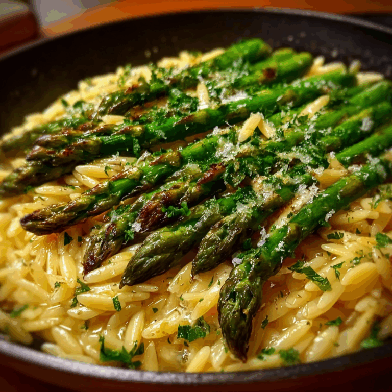 Garlic Butter Asparagus Orzo