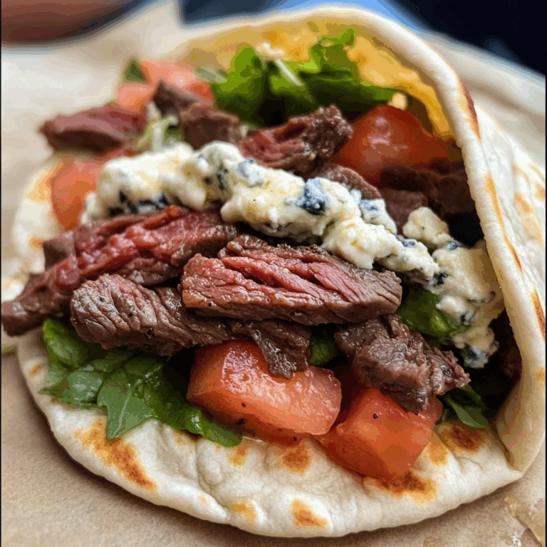 Smoked Beef and Bleu Cheese Pita Wrap