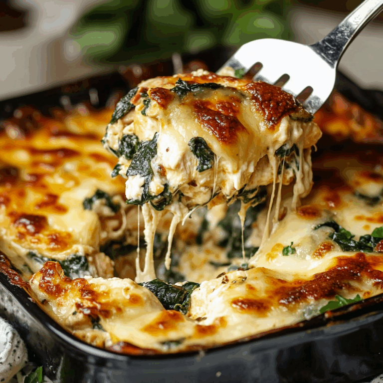 Spinach Chicken Casserole with Cream Cheese and Mozzarella