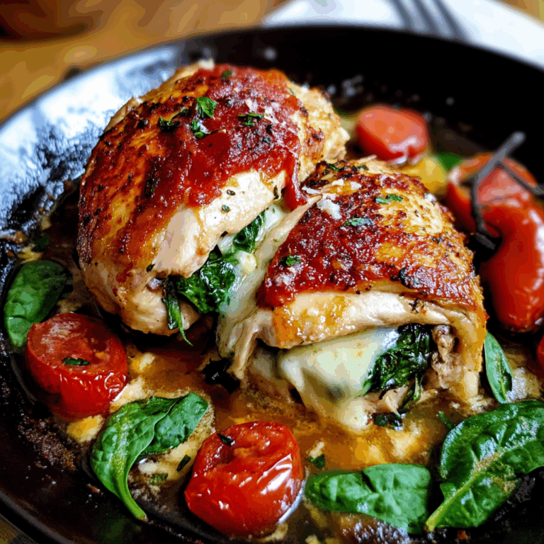 Spinach Stuffed Chicken Breasts with Cheese and Tomatoes