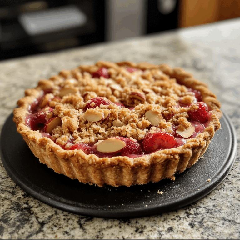 Strawberry-Almond Crumble Pie
