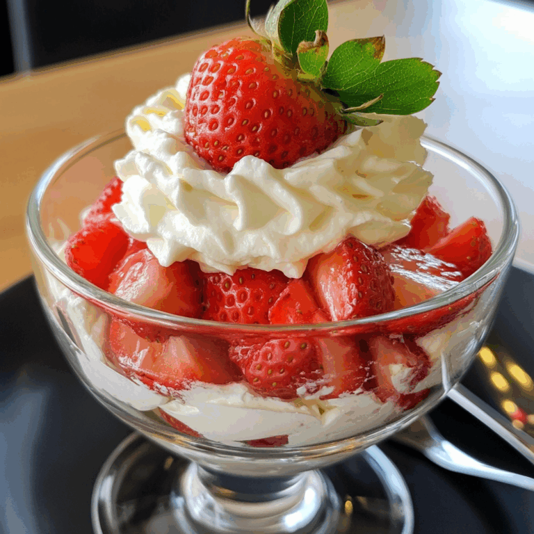 Delightful Strawberry Dessert with Fresh Whipped Cream