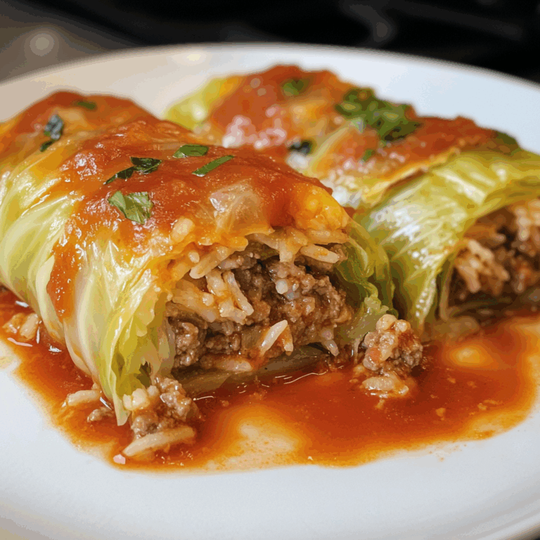 Stuffed Cabbage Rolls With Ground Beef and Rice