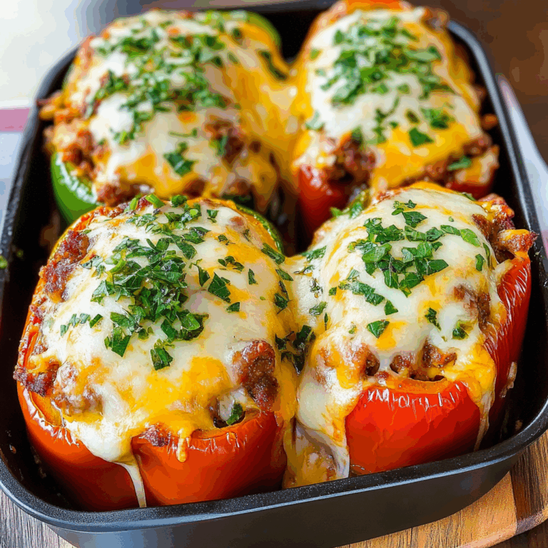 Stuffed Peppers with Cheese and Meat