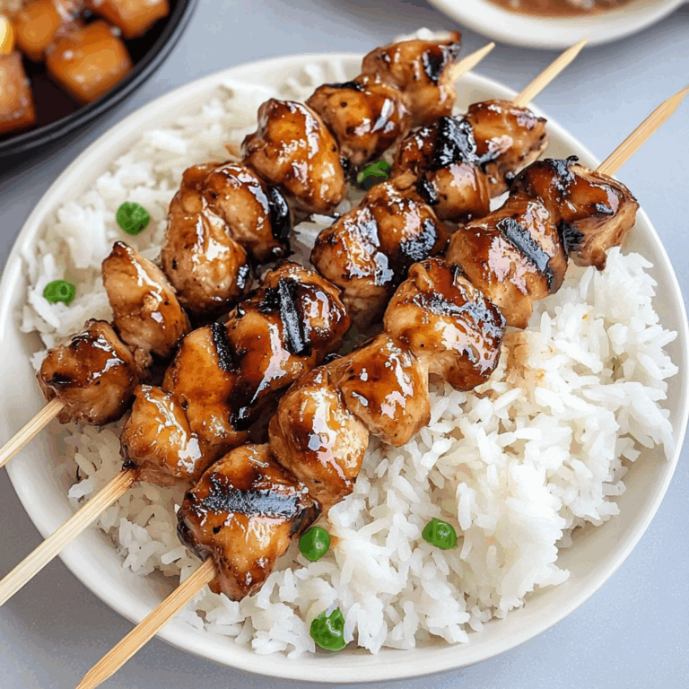Teriyaki Chicken Skewers with Rice