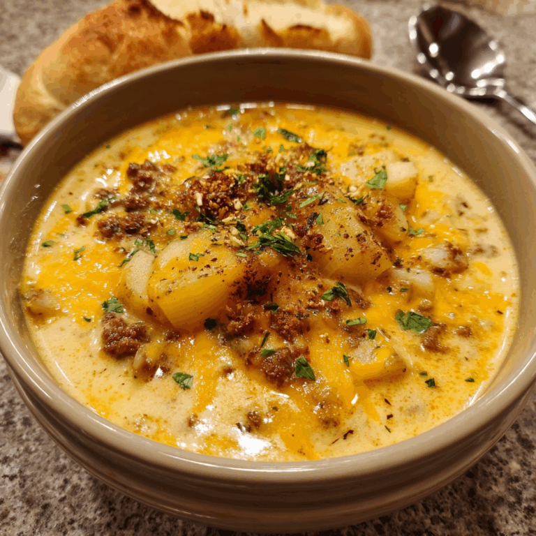 Comforting Cheese Hamburger Potato Soup