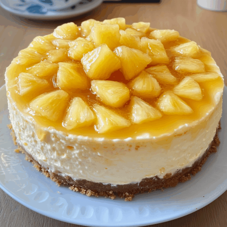 Creamy Cheesecake with Pineapple Topping