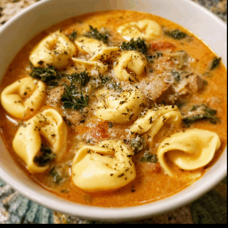 Delicious Pasta and Tortellini Soup