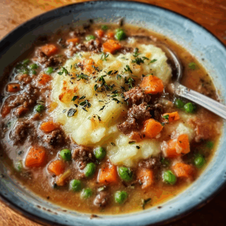 Shepherd’s Pie Soup with Meat and Vegetables