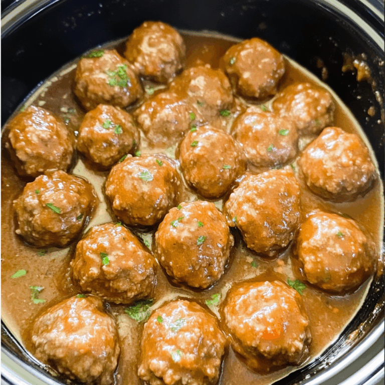Slow Cooker Salisbury Steak Meatballs