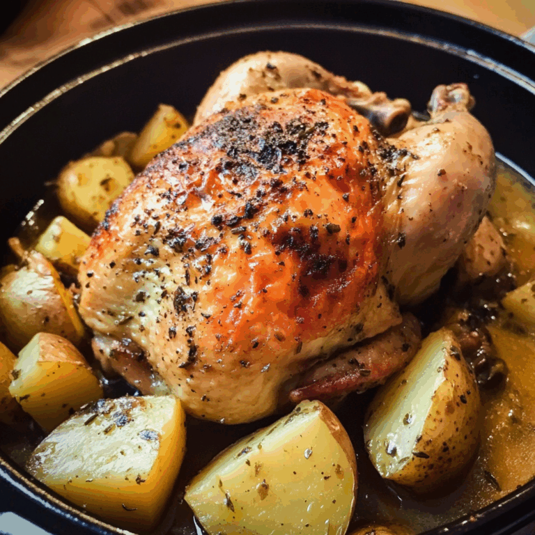 Slow Cooker Whole Chicken with Garlic and Potatoes
