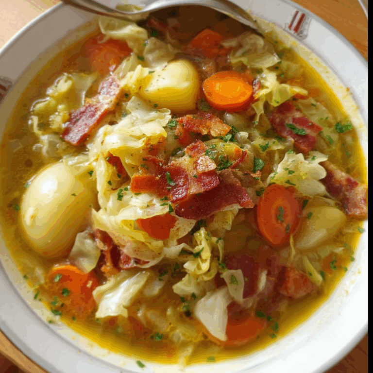 Savory Soup with Bacon, Cabbage, and Potato