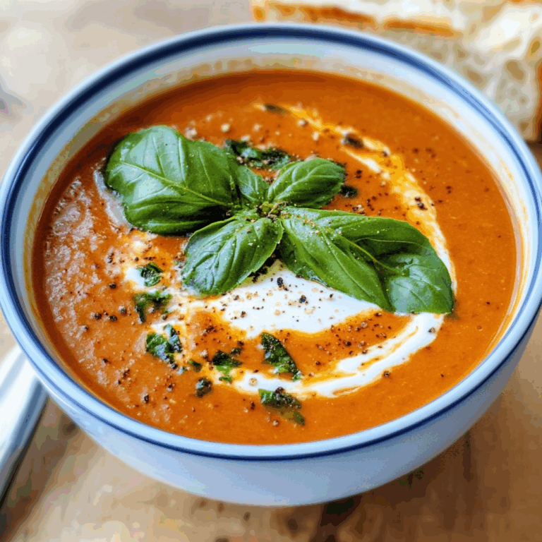 Creamy Basil Cheese Soup with Sour Cream
