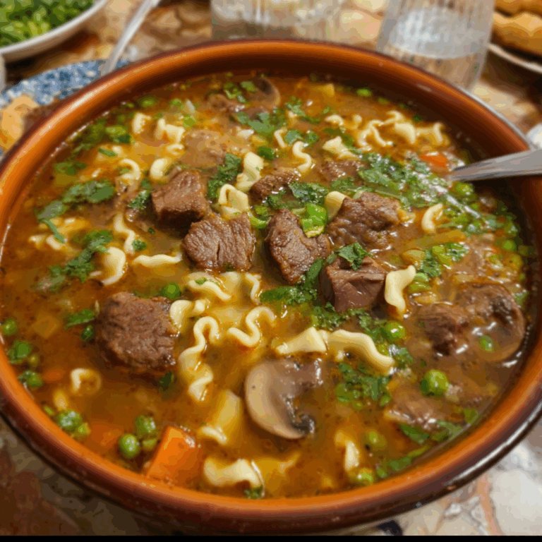 Comforting Soup with Noodles and Meat