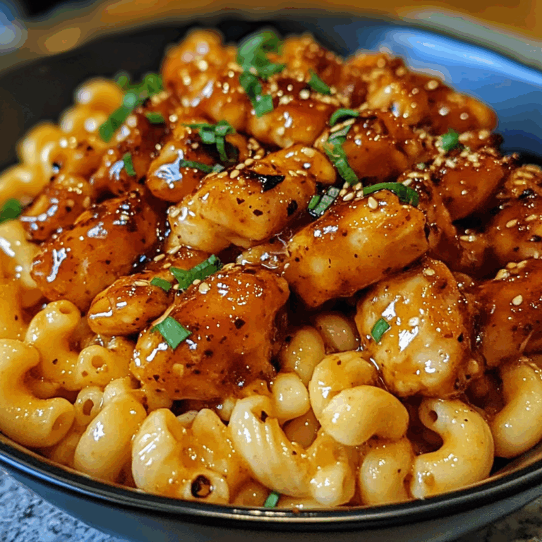 Sweet and Spicy Honey Pepper Chicken with Macaroni