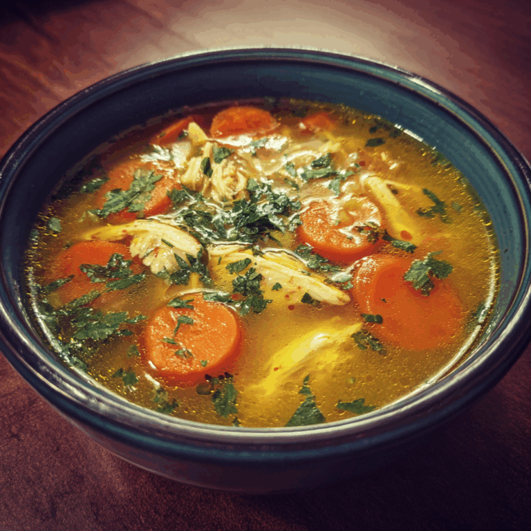 Comforting Turkey Soup with Carrots and Parsley